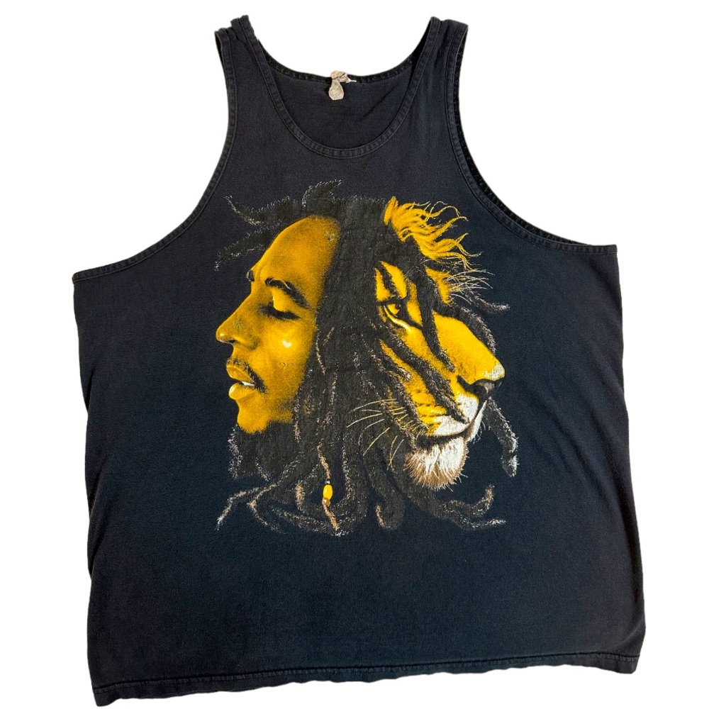 VINTAGE | Bob Marley Large Lion Graphic Oversized Tank Size 2XL